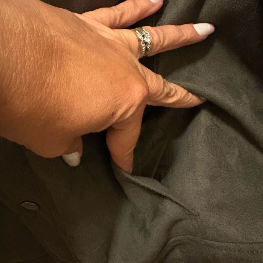 CXL by Christian Lacroix Men’s Faux Suede Brown Snap-Front Jacket Size Large NWT - Picture 11 of 14